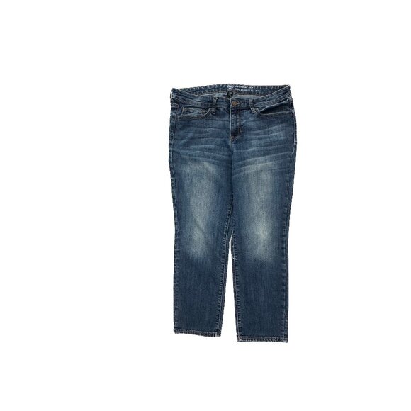 Gap Slim Straight Crop Women's size 12 Dark Wash Blue Denim Jeans - Picture 1 of 5